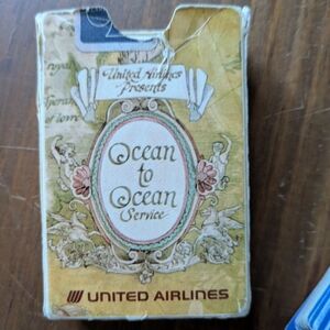 Vintage United Airlines Ocean to Ocean Service Playing Cards, Collectible